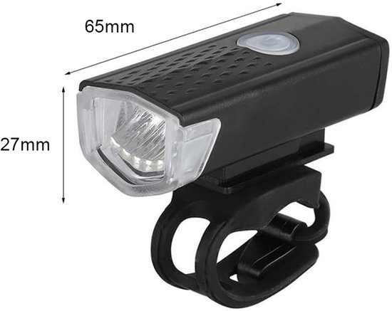 Fietsverlichting - 300 Lumen - Fietslamp USB Oplaadbaar - Fietsverlichting - Voorlicht MTB & Racefiets Verlichting - Waterdicht Fietslicht - Fietslampjes Voorlicht & Achterlicht - Zwart — afbeelding 5