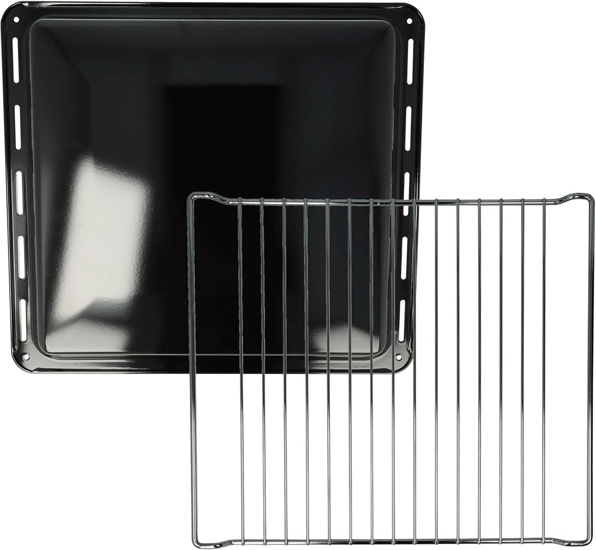 Ovenset Bakplaat Rooster Keuken Accessoires Bakken Grillen Set van 2 42.2 x 37 cm Zwart Zilver