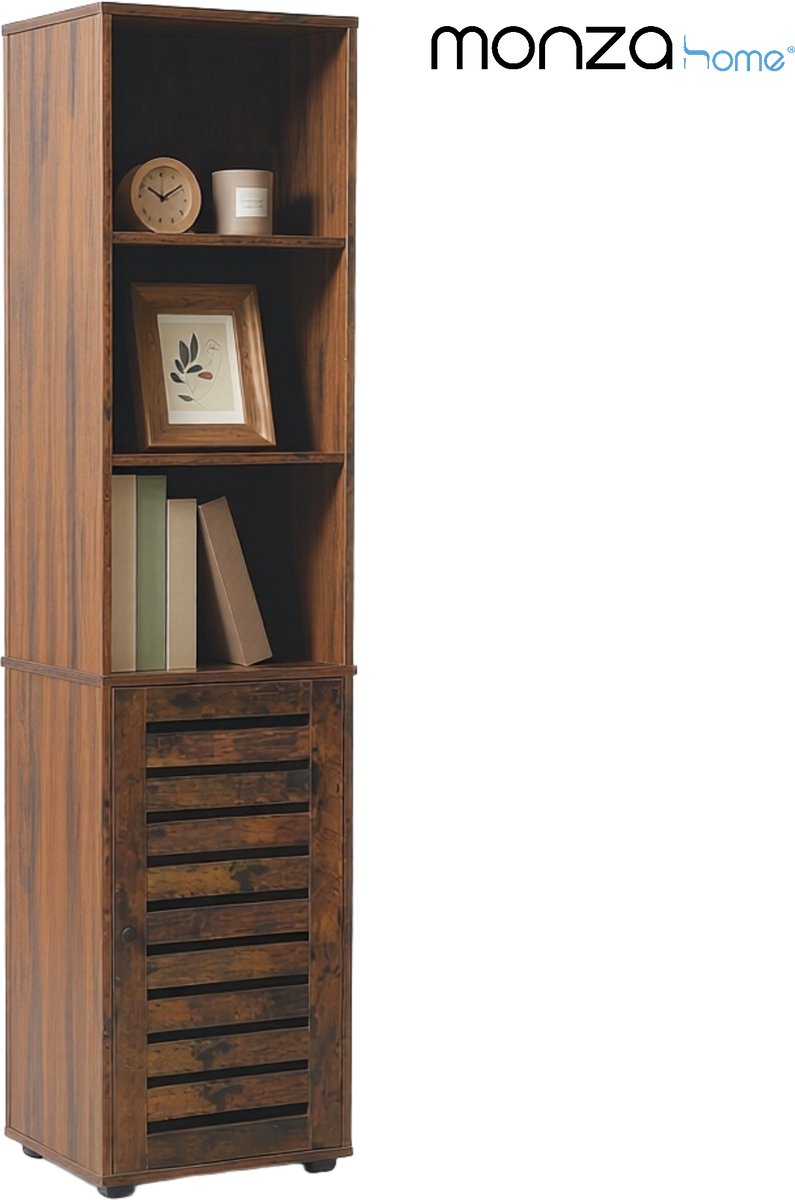 Monza Home® Badkamerkast Kolomkast Opbergkast - 167x39.5x30 cm - Vintage Bruin