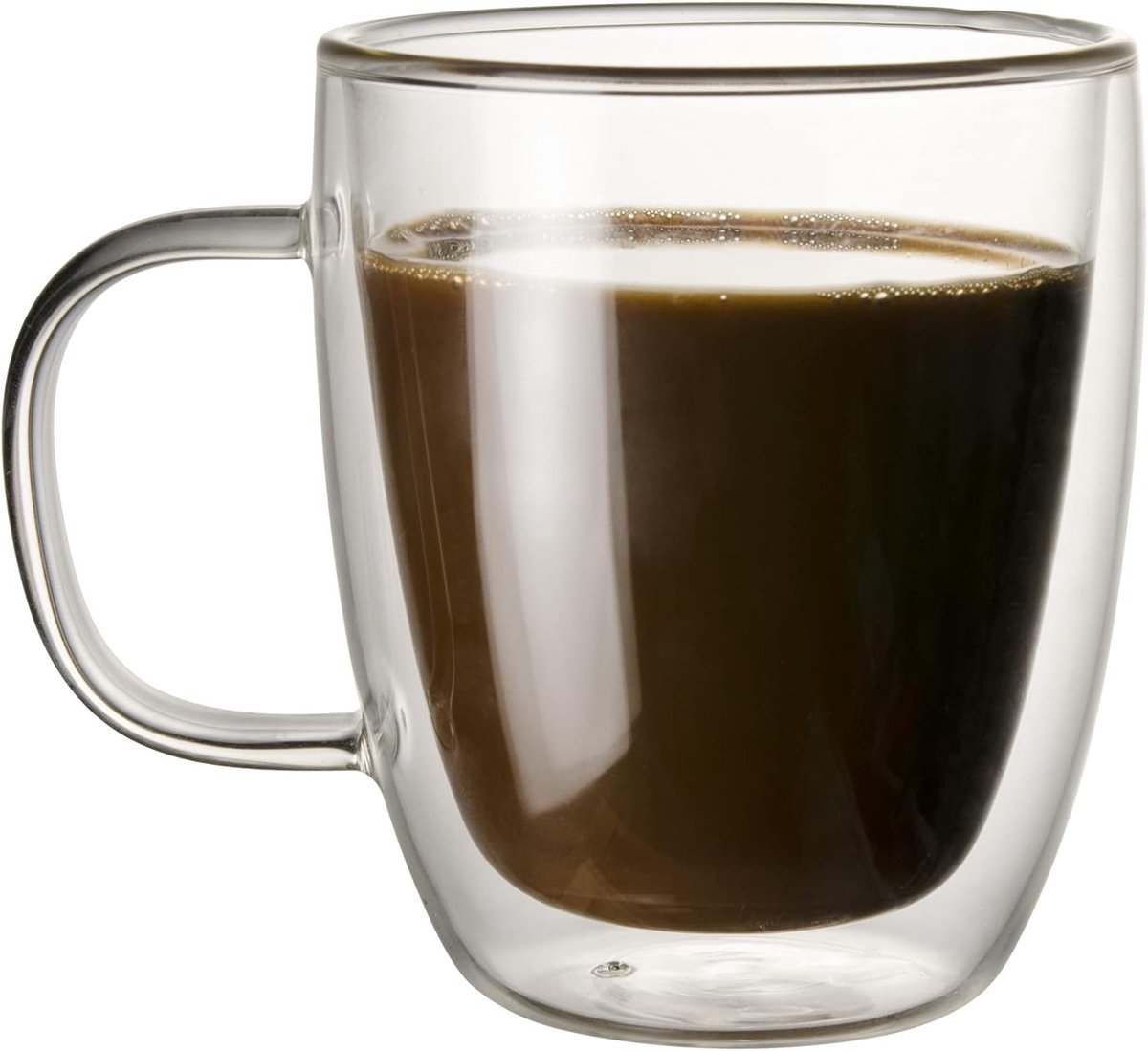 Glazen Mok - Dubbelwandige Kop - Warme Dranken - Houdt Warmte Vast - 12 Ounces - Transparant