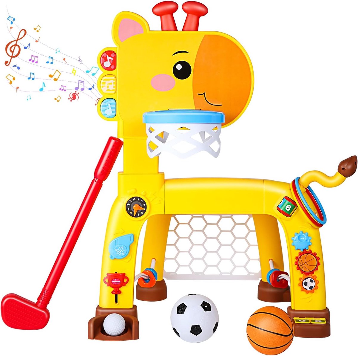 Kindersport Centrum - 4-in-1 Speelgoed - Actief Spelen - Met Licht Muziek - 40x34x11 cm - Geel