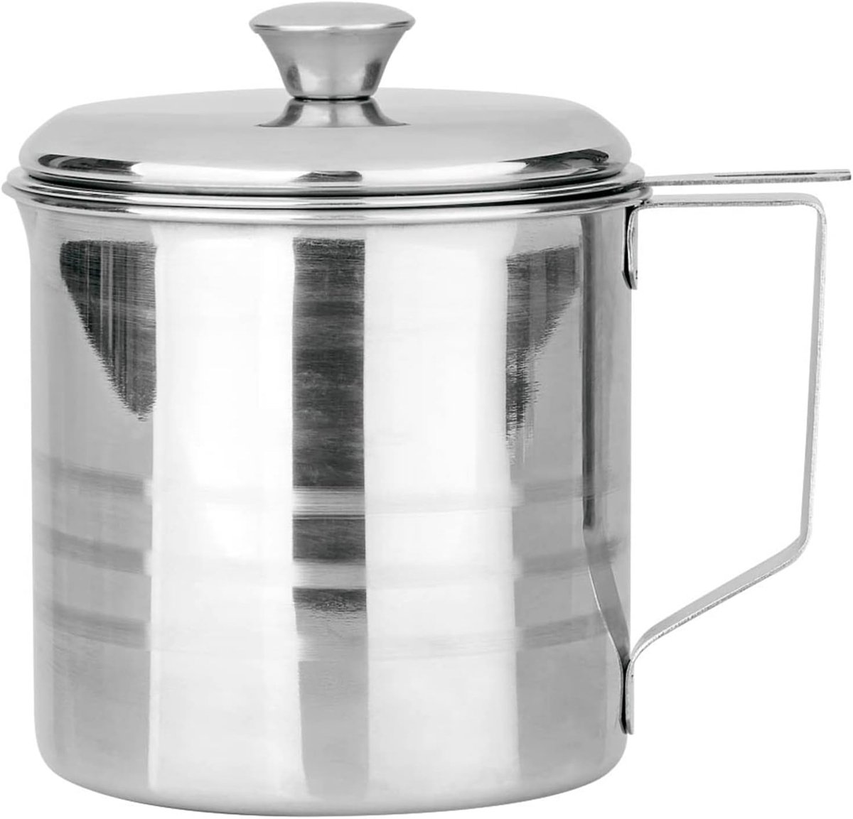 Vetdispenser met Filter - Olie Bewaarder - Hergebruik Olie - Fijn Mesh Filter - 10cm Diameter - Roestvrij Staal