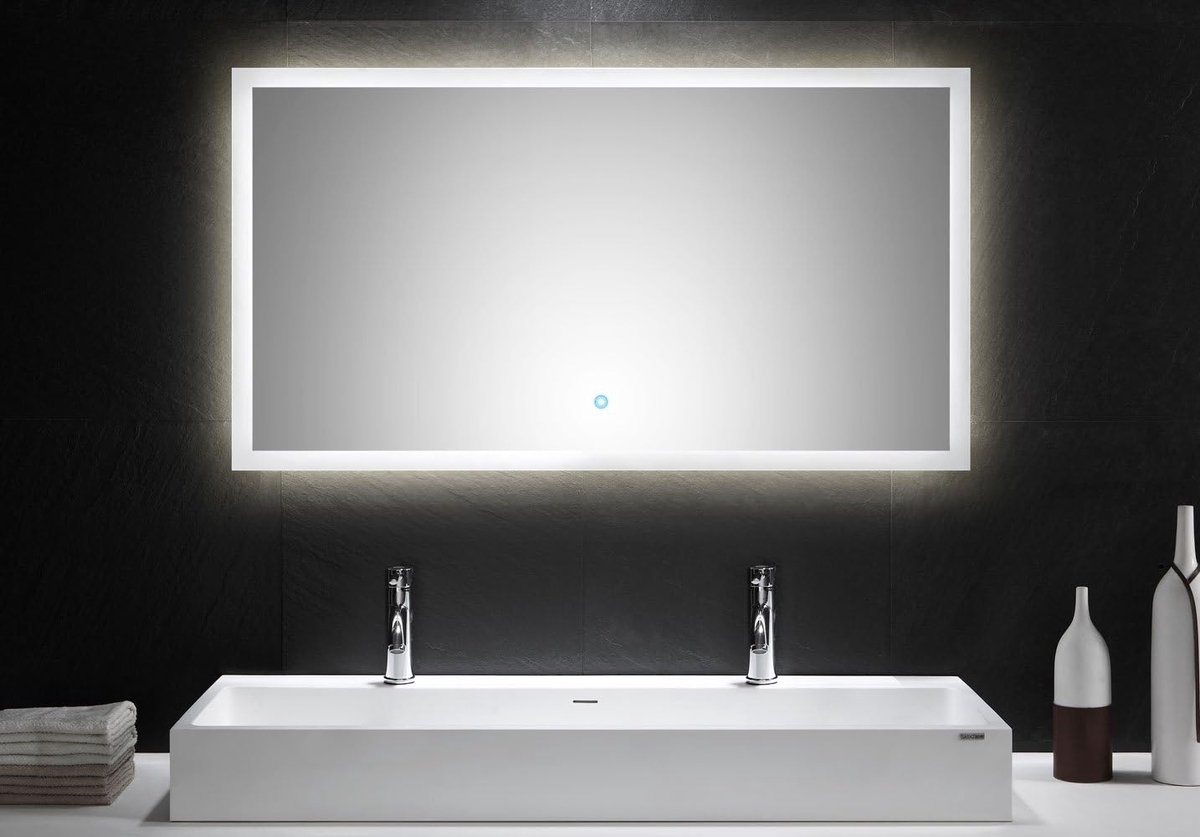 Wandspiegel - Badkamerspiegel - Verlichting Gebruiken - Touch Bediening - 120 x 65 cm