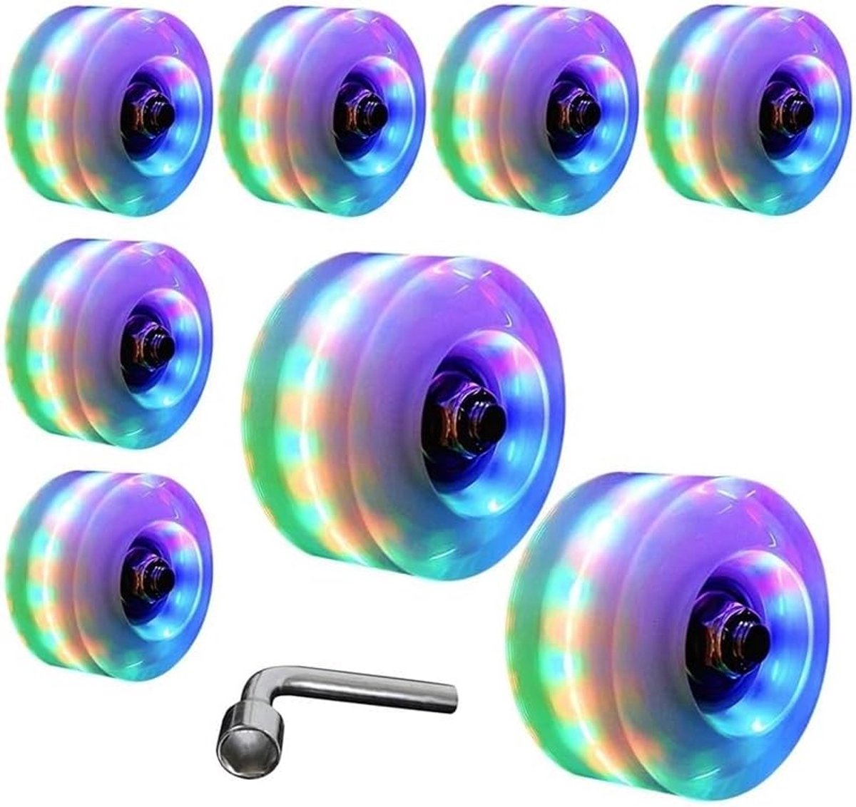 Skate wielen set Rolschaats wielen Straat dans hockey Oplichtend bij beweging 32 mm x 58 mm
