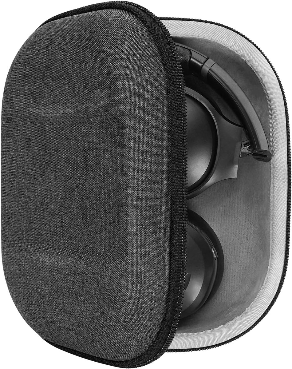 Hoofdtelefoon Hoes - Draagbare Opbergtas - Bescherming Onderweg - Hard Shell Ontwerp - 18 x 15 x 5.5 cm - Donkergrijs