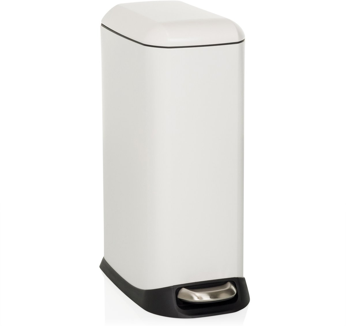 Afvalbak / prullenbak CLEAN SLIM 20 l staal wit hjh OFFICE