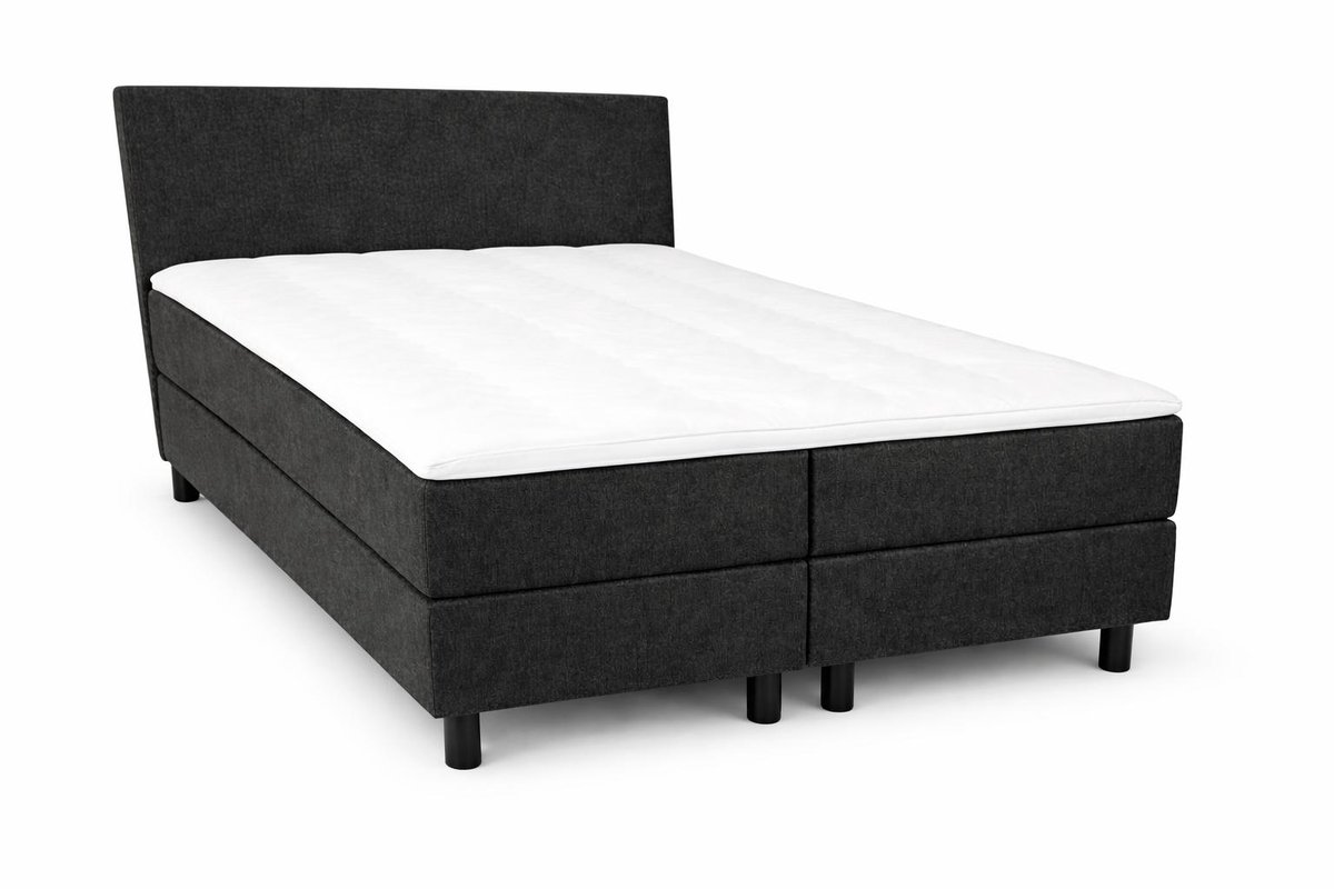 Boxspring Ayla Royal - 160x200 Compleet - Antraciet Glad - Ayla Matrassen - 2 persoons