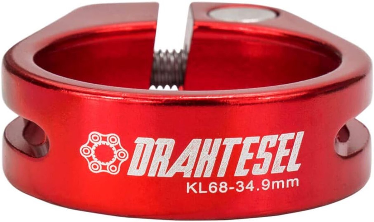 Zadelpenklem - Zadelklem klemring - Fietszadel bevestigen - Aluminium constructie - 286 mm - Rood
