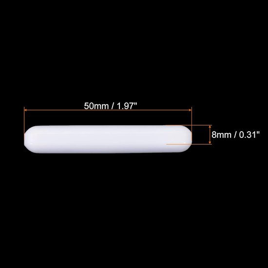 Roermixer Set - Magnetische Staafjes - Laboratorium Werk - PTFE Coating - 50 mm - Wit van Merkloos — afbeelding 3