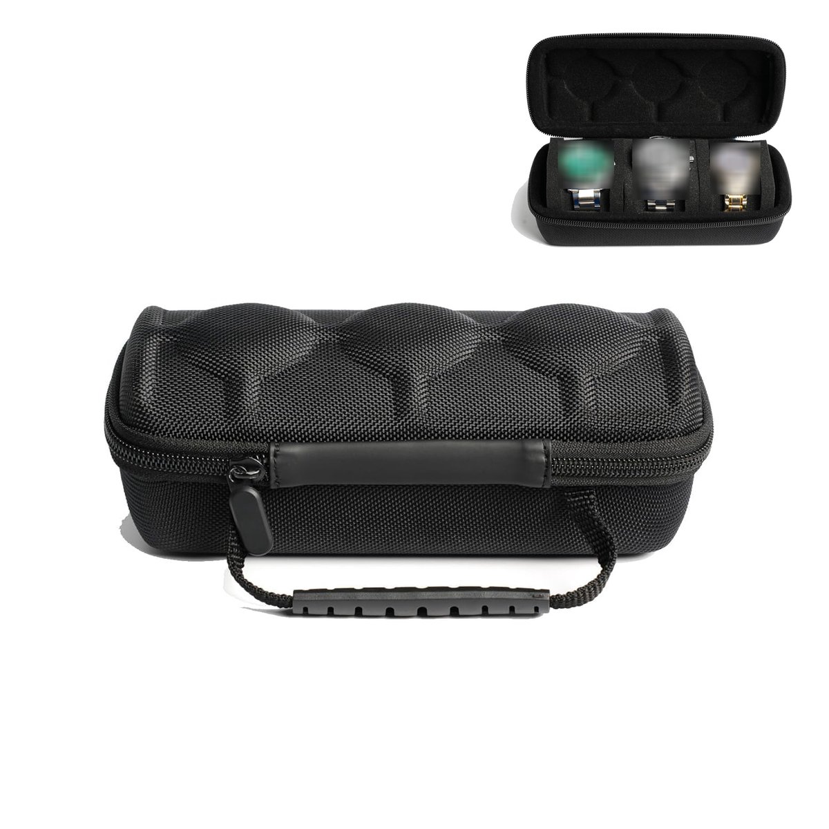 3-vaks harde reis horlogedoos - Unisex opbergdoos - Horloge-organizer - Met schokbestendige horlogehouder