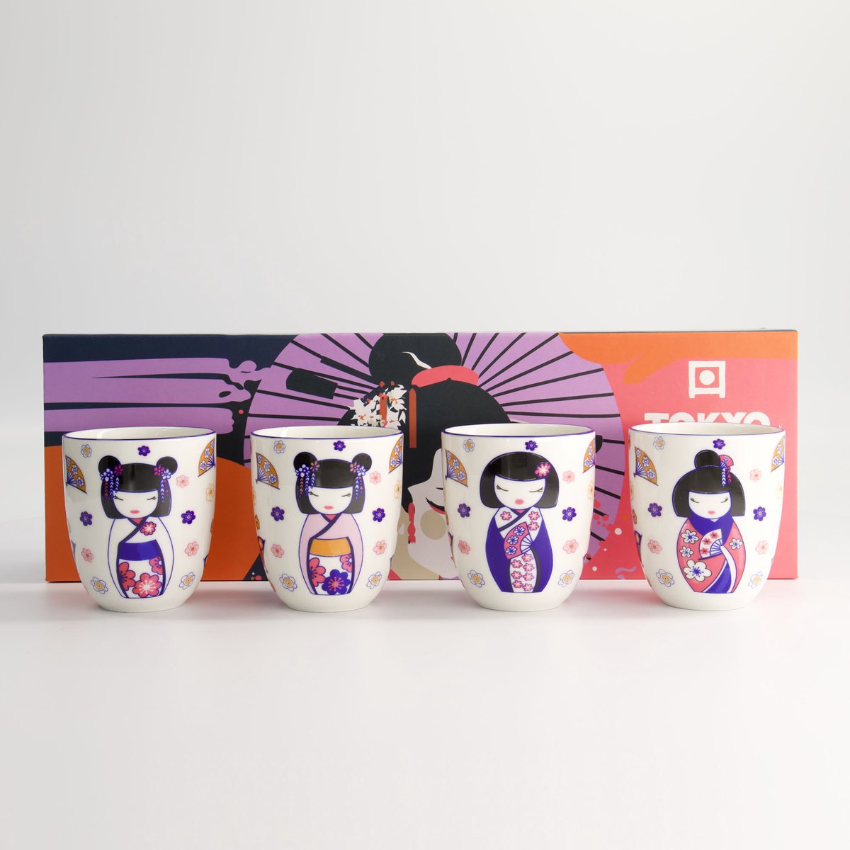 Tokyo Design Studio – Kawaii – Maiko – Koppenset – 4 Stuks – 170ml