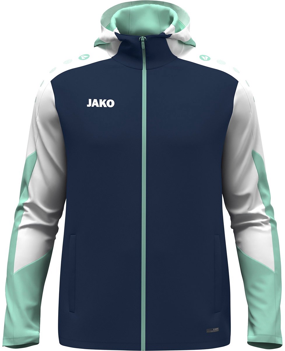 Jako Dynamic Jas Met Kap Heren - Marine / Wit / Munt | Maat: XXL