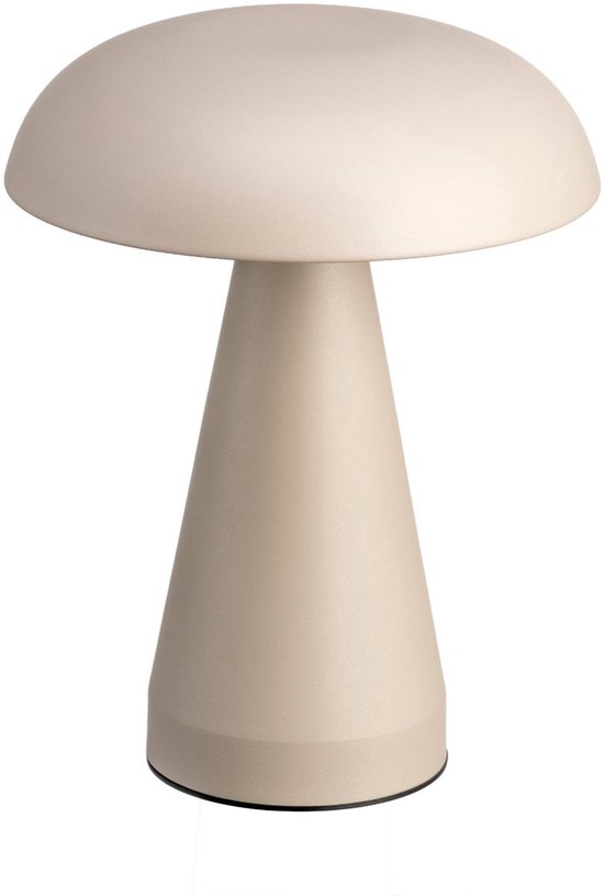Lampe de table crème en forme de champignon, isolée.