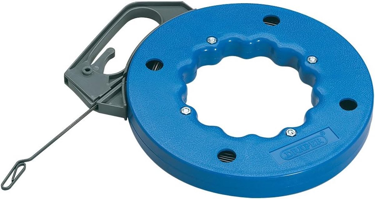 Trekband voor Kabels - Draadtrekker Leiding - Elektriciteit Trekken - Robuuste Plastic Behuizing - 15 Meter Lengte - Nautical Blue