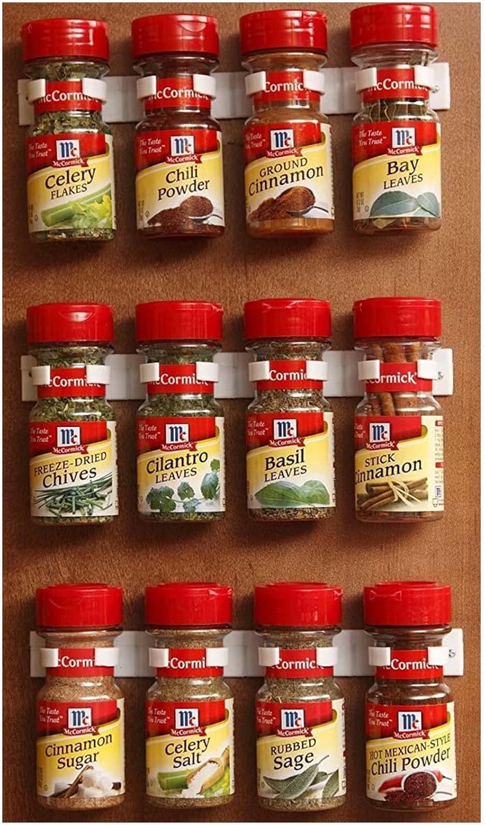 Kruidenrek Clips - Pot Houders - Keuken Organiseren - Zonder Boren - Set van 3 - Wit