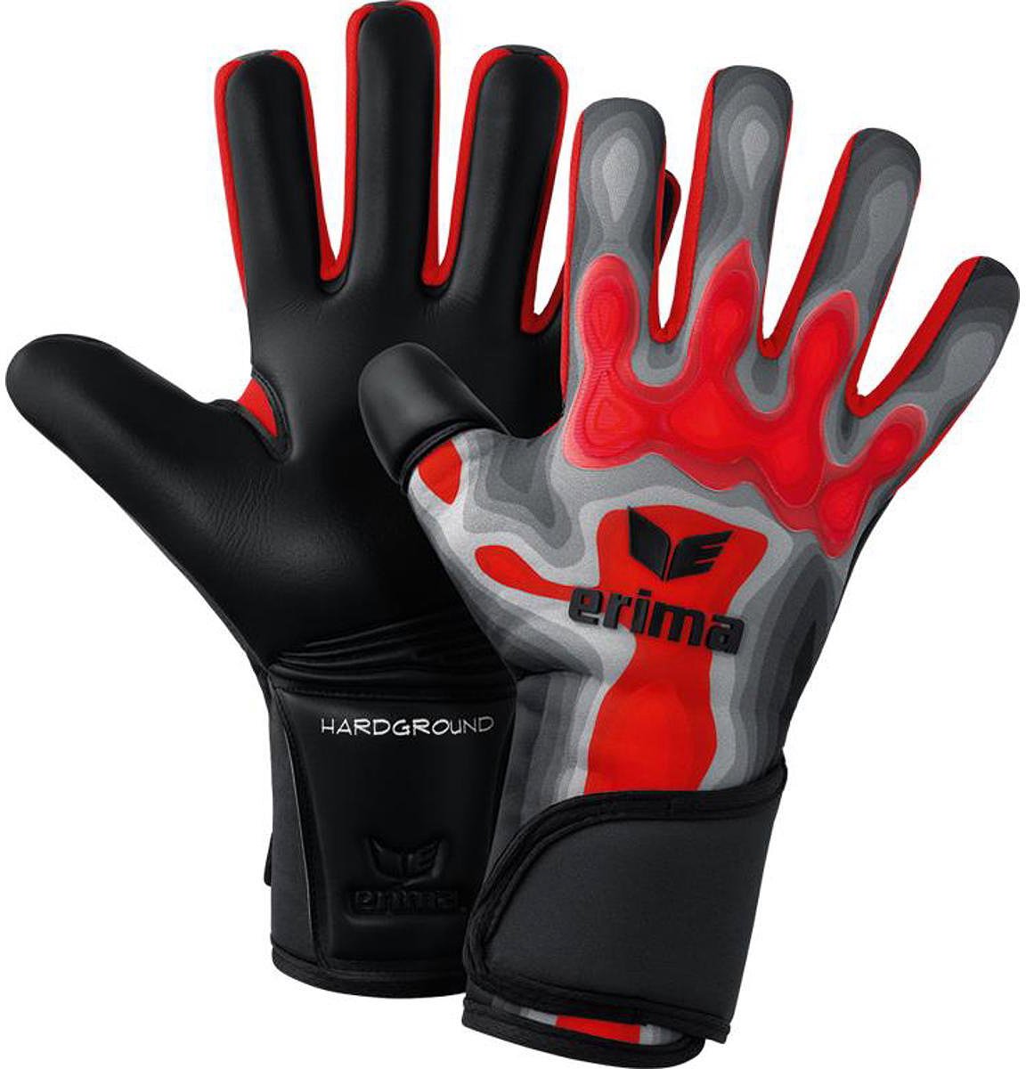 Erima Flex-Ray Pro Hardground Keepershandschoenen - Grijs / Rood | Maat: 12