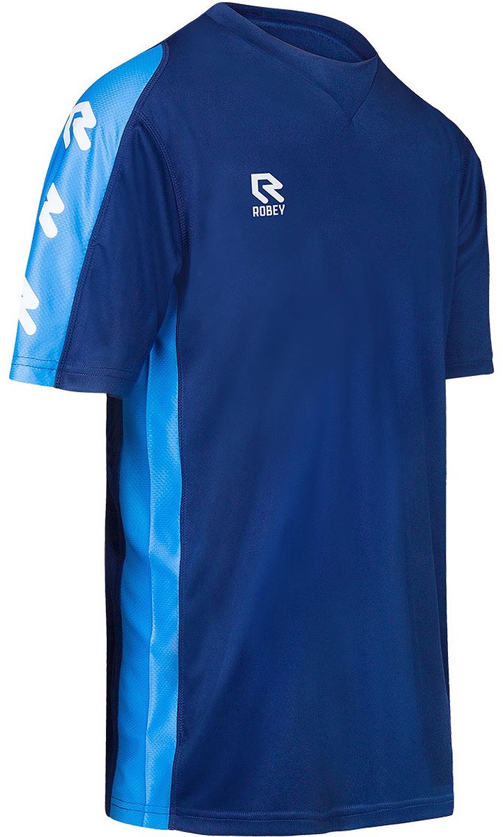 Robey Performance Shirt Korte Mouw Kinderen - Marine / Hemelsblauw | Maat: 116