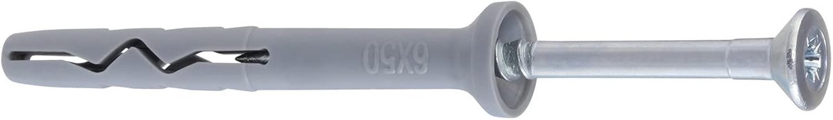 Slagpluggen Set - Nagelpluggen Beton - Bevestigen Materialen - Verzonken Kop - 6x50 mm