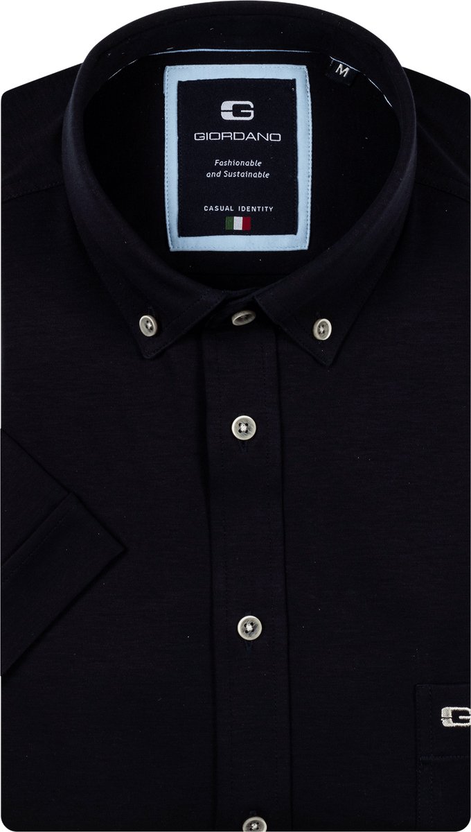 Giordano – Alfa – Heren – Korte mouwen – Liquid Cotton – Overhemd - Navy – 616078-60