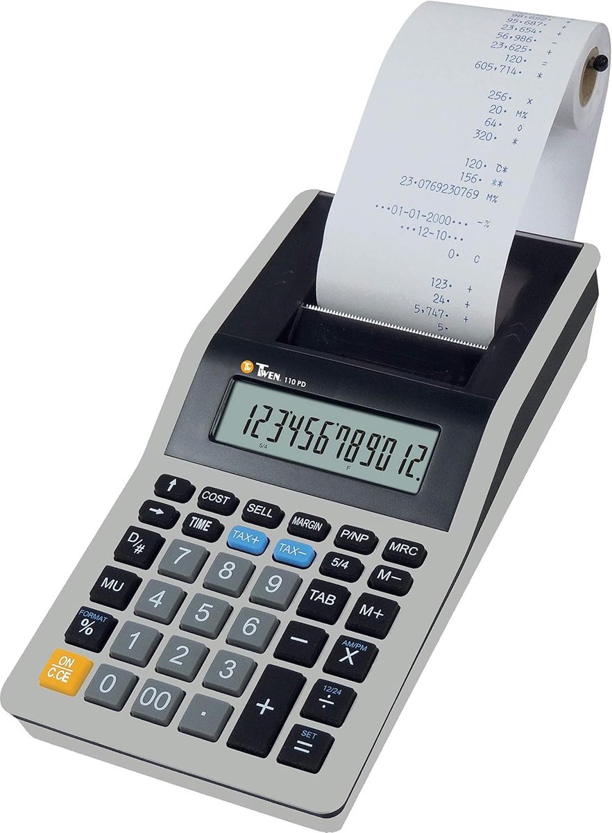 Afdrukbare Rekenmachine - Bureaurekenmachine Printer - Financiële Overzichten - Geïntegreerde Printer - Compact Formaat - Blauw