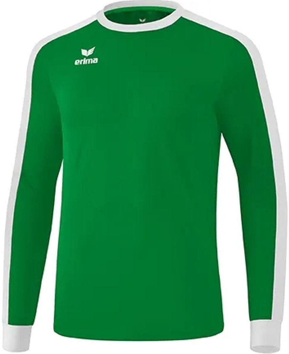 Erima Retro Star Voetbalshirt Lange Mouw Kinderen - Smaragd / Wit | Maat: 116