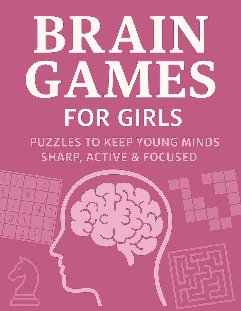 Breinspellen Voor Meisjes - Puzzelboek Educatief - Mentale Training - 11 Soorten Puzzels - 21.59 x 27.94 cm