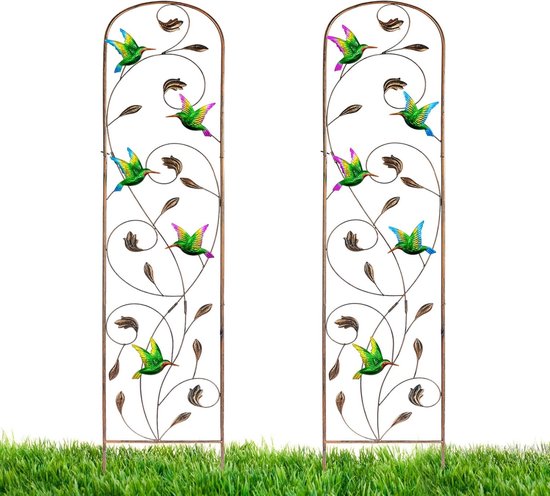 Tuinhekjes - Klimplantsteun - Planten Ondersteunen - Met Libellen Decoratie - 152 cm Hoog - Bronskleurig