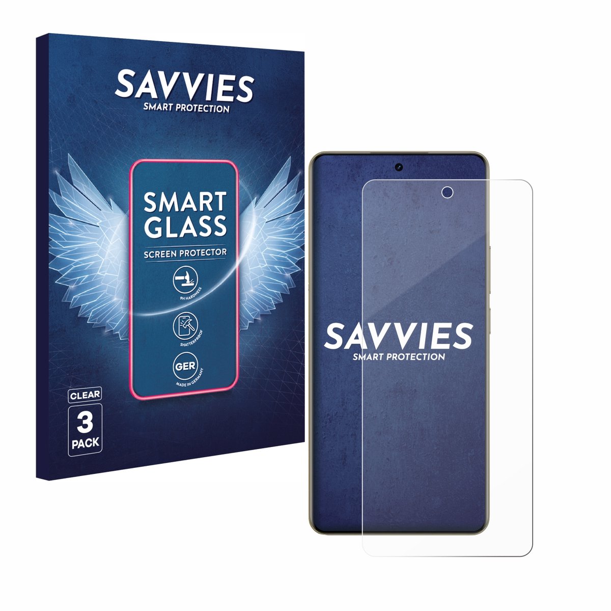 3 Stuks Savvies Screenprotector - geschikt voor realme 16 - beschermfolie glas transparant
