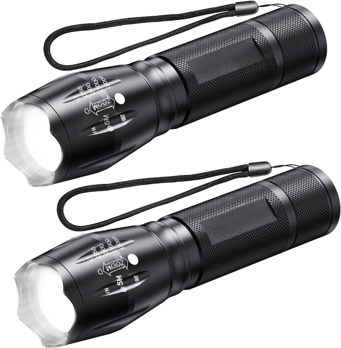 RONN® Zaklamp op batterijen - Zaklamp - Zaklampen - Zwart - 14cm x 4cm x 4cm