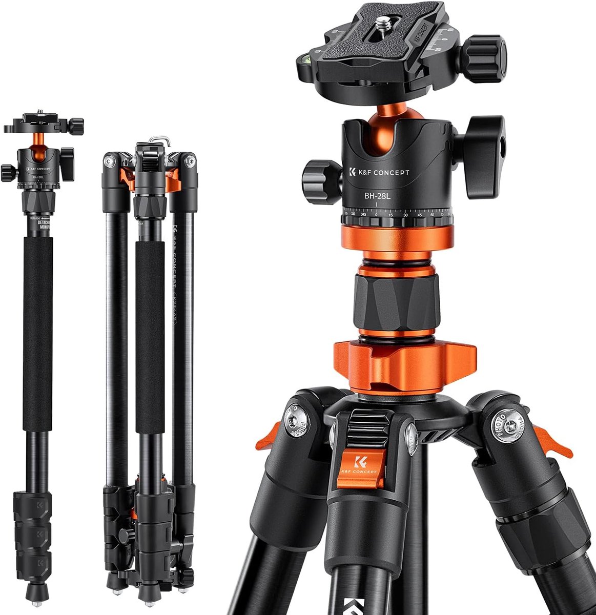 Camerastatief Aluminium - Reisstatief Monopod - Fotografie Stabiliteit - Lichtgewicht Draagbaar - 158cm Max Hoogte - Zwart