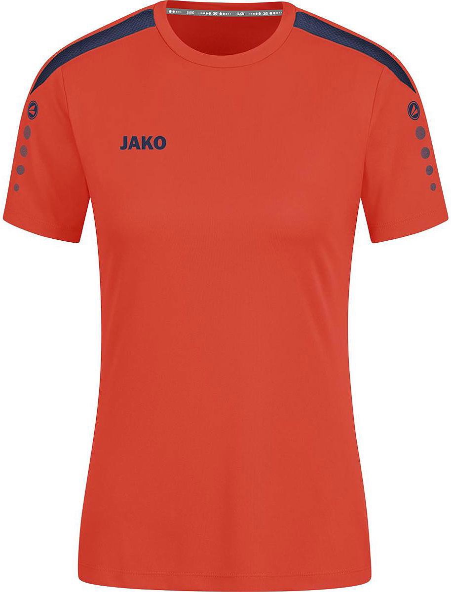 Jako Power Shirt Korte Mouw Dames - Flame / Marine | Maat: 44