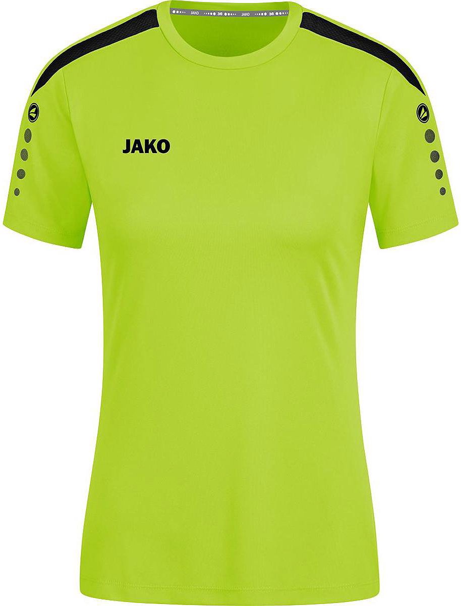 JAKO Shirt Power Korte Mouw Dames Fluogroen Maat 42