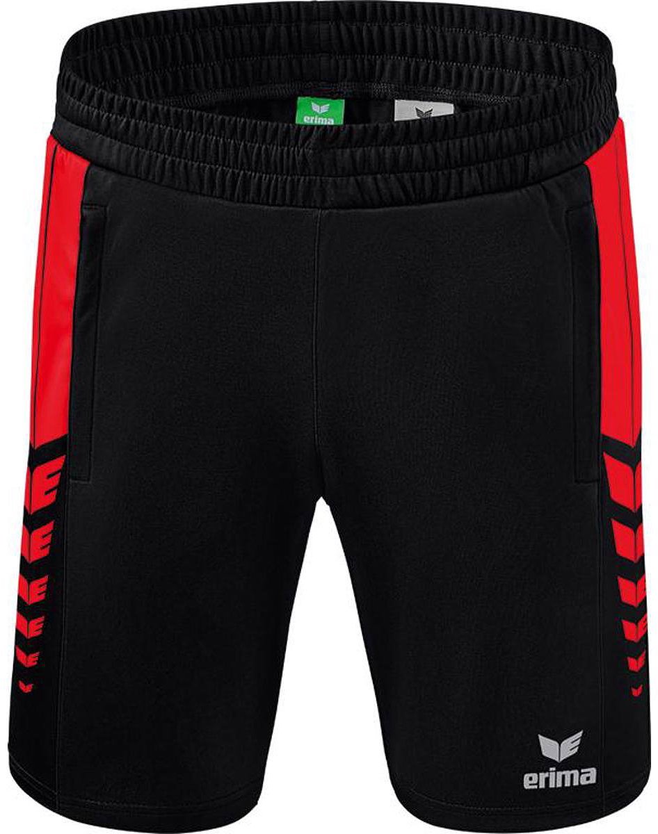 Erima Six Wings Worker Short Heren - Zwart / Rood | Maat: XL
