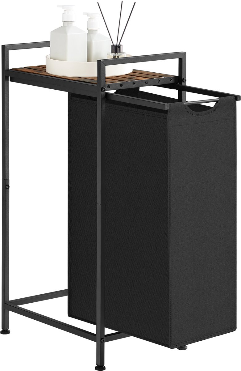 VASAGLE - Wasmand - Wasmand met Plank - Wassen Organizer - Oxford Stof - Metalen Frame