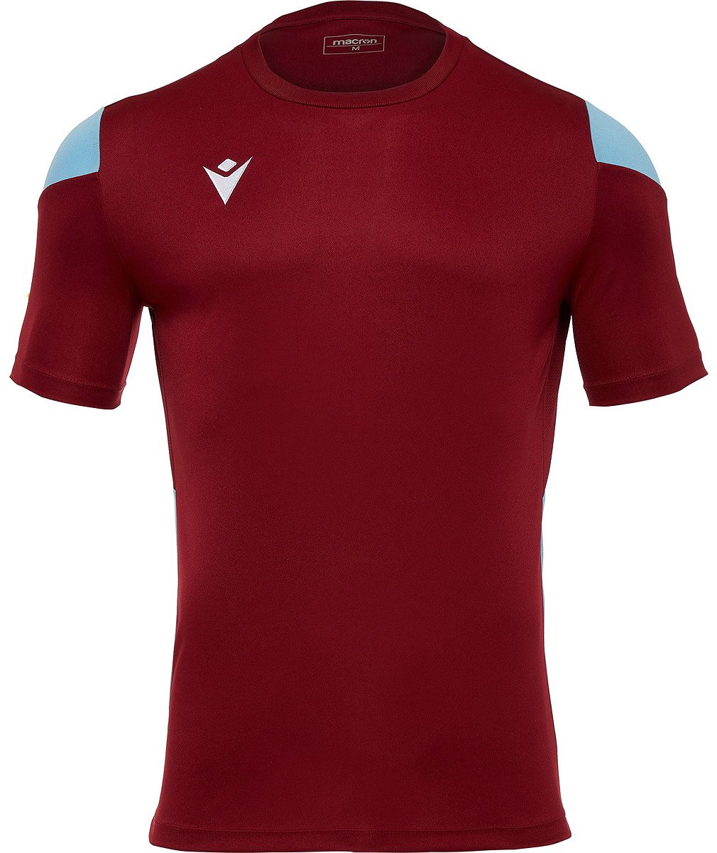 Macron Polis Shirt Korte Mouw Heren - Bordeaux / Hemelsblauw | Maat: M