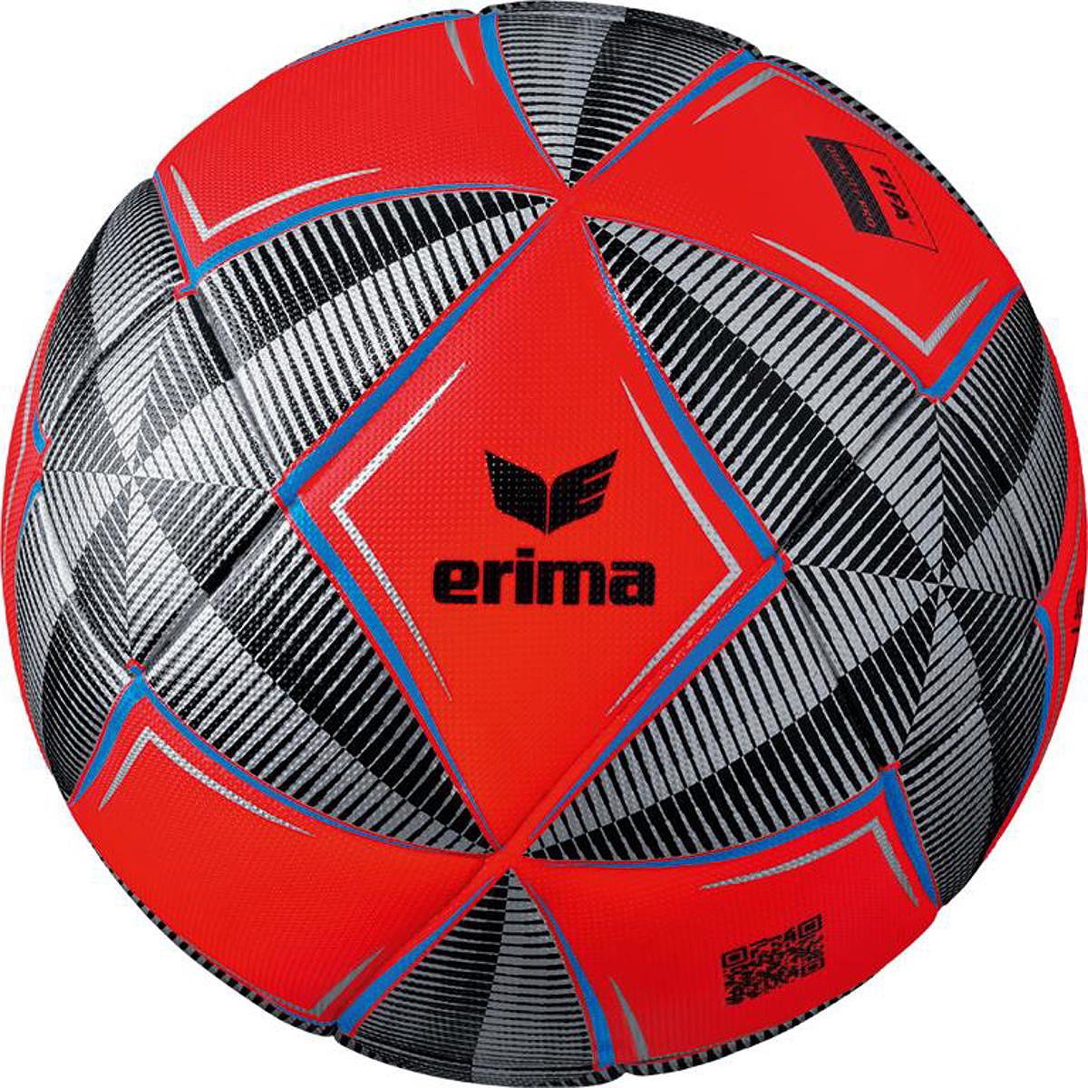 Erima Senzor-Star Match Fluo (Size 5) Wedstrijdbal - Fluorood / Zwart | Maat: 5