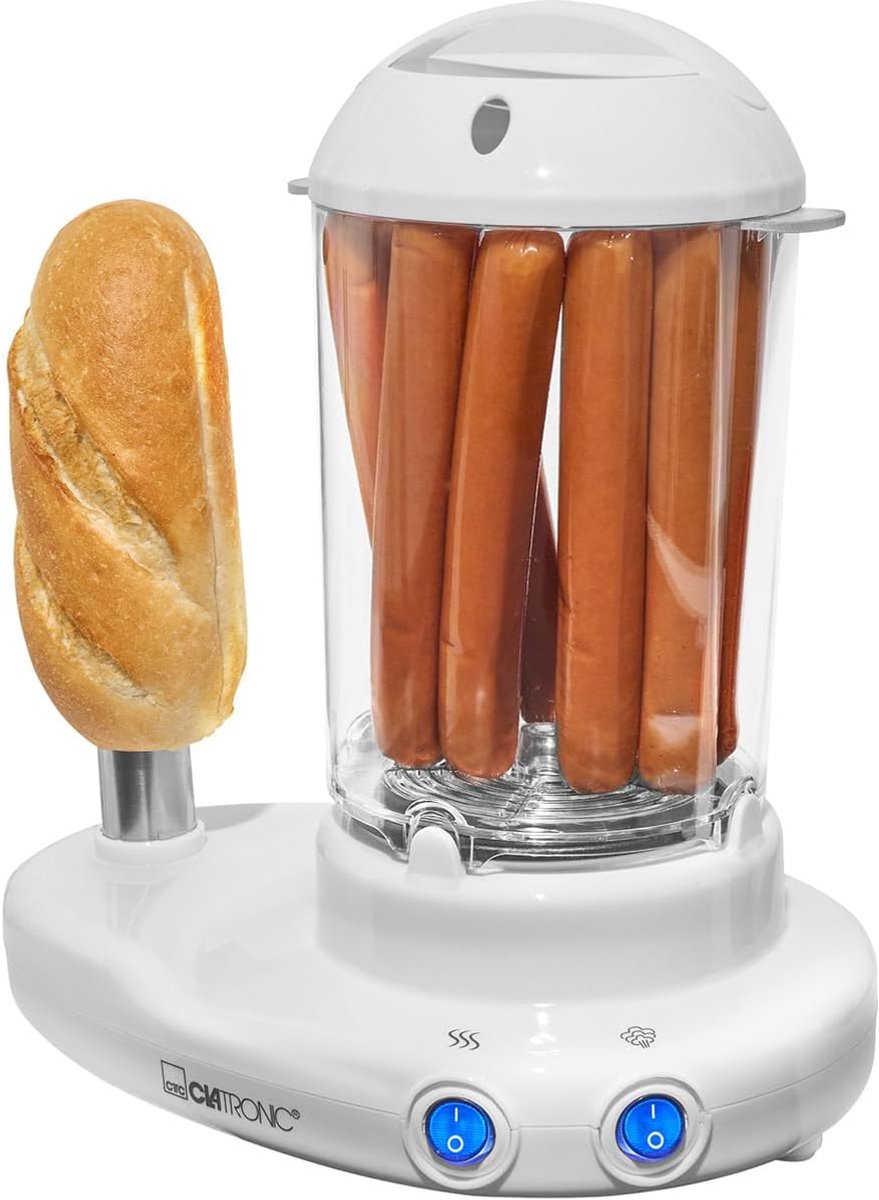 Hot Dog Maker - Eierkoker - Snacks Bereiden - 2-in-1 Functie - 16x24x27 cm - Wit