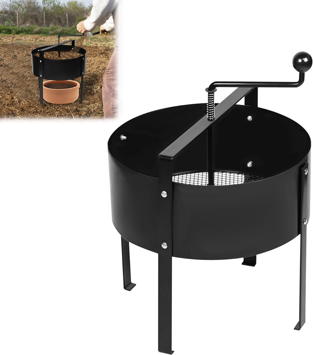 Handzwengelzeef - Aarde Zeef - Tuinieren Compost - Robuust Metaal - 40 x 56 cm