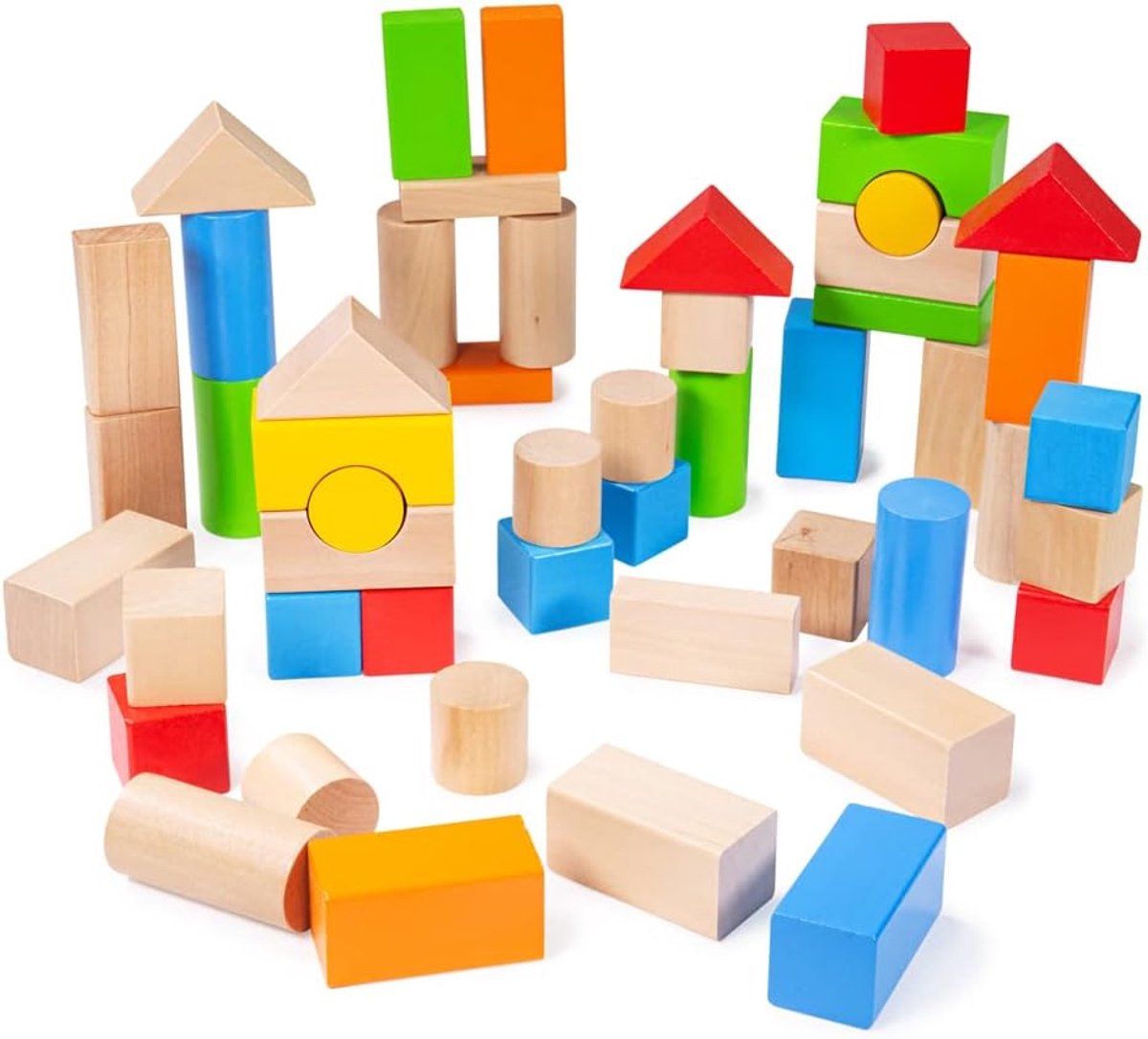 Houten Trommel Speelgoed - Vormenstoof Baby - Ontwikkeling Peuters - Duurzaam Hout - 19.5 cm - Multicolor