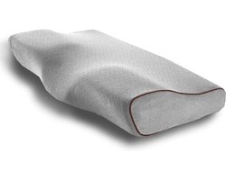Traagschuim Kussen - Neksteun Kussen - Verbeterde Slaap - Ademend Afneembaar - 50x30cm - Grijs