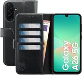 Rosso Element Geschikt voor Samsung Galaxy A26 | Wallet Book Case | Portemonnee Hoesje | 3 Pasjes | Magneetsluiting | Stand Functie | Zwart