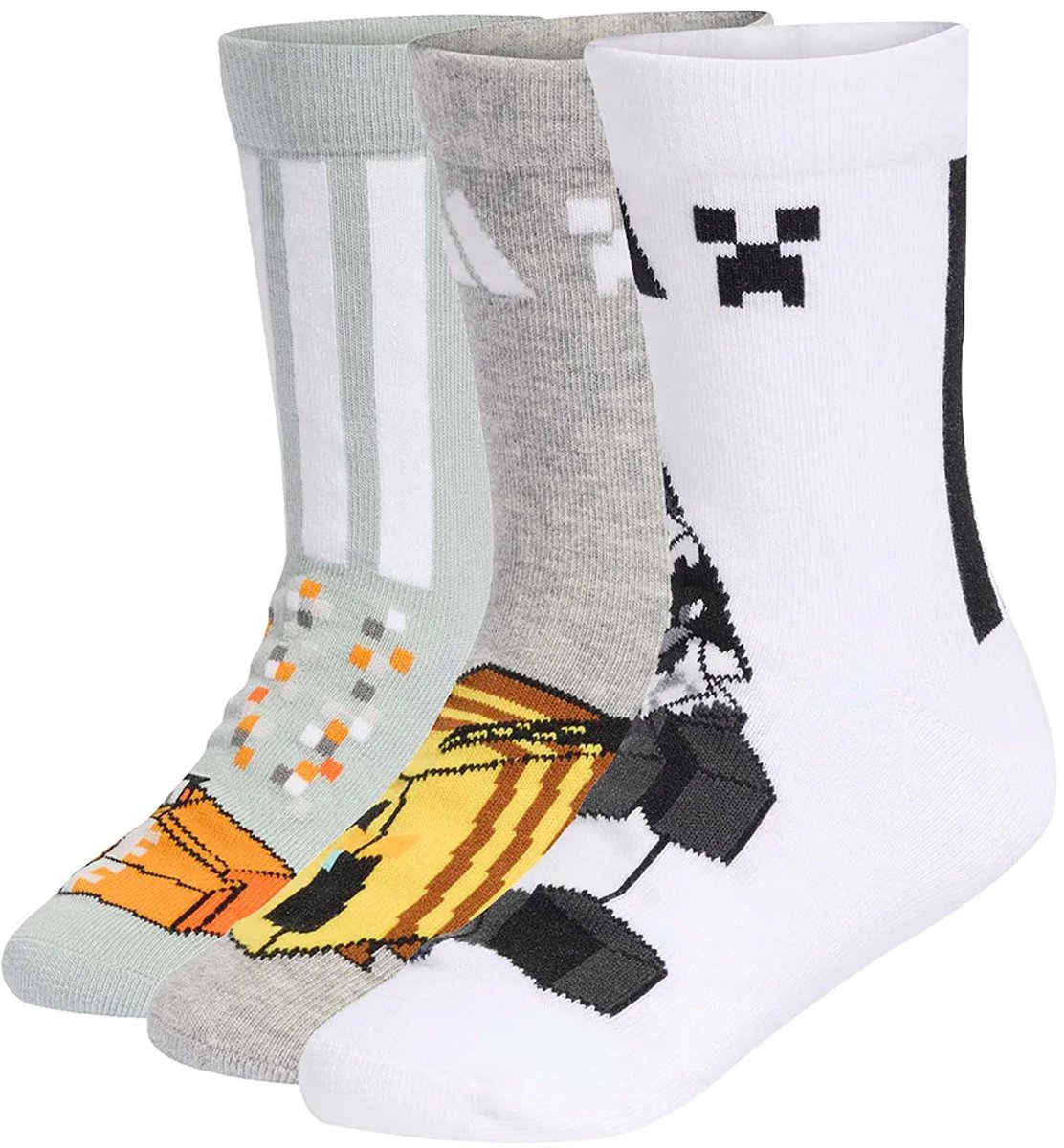 Adidas Minecraft Crewsokken Veelkleurig Kinderen Grijs