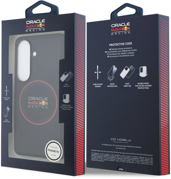 Red Bull Racing Back cover Galaxy S26 - Magsafe - Meshed PU Leather - Zwart van Merkloos — afbeelding 4