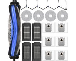 YOZHIQU 20 Stuks Stofzuigeraccessoiresets - Huishoudelijke Apparaten - Geschikt voor Ecovacs Deebot T50 - Grote Capaciteit & Efficiënte Reiniging - Kunststof - Incl Hoofdborstel 、Stofzakken、Dweilen、Filters、Zijborstels、Reinigingsborstel