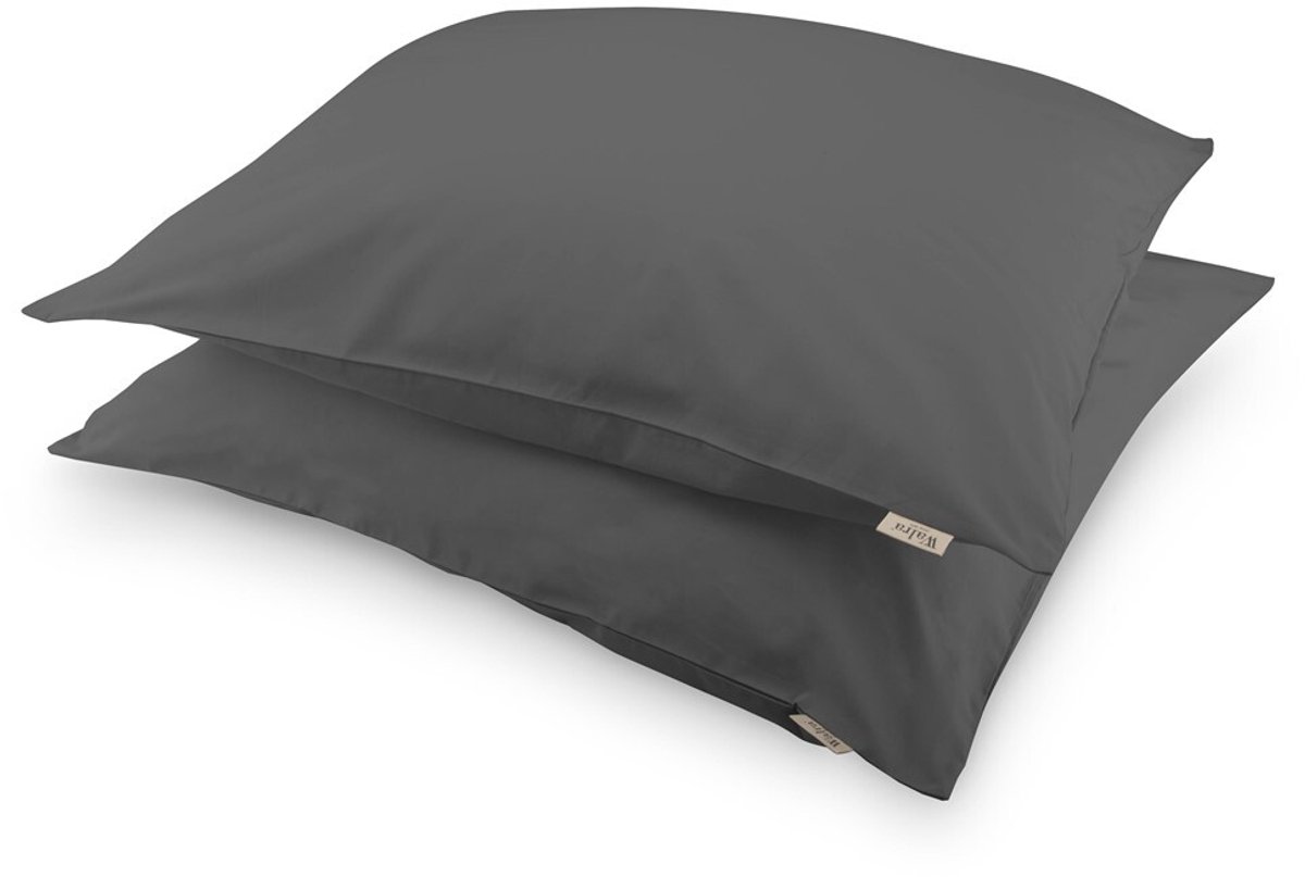 Walra Kussensloop Crispy Cotton - 2x 80x80 - Antraciet