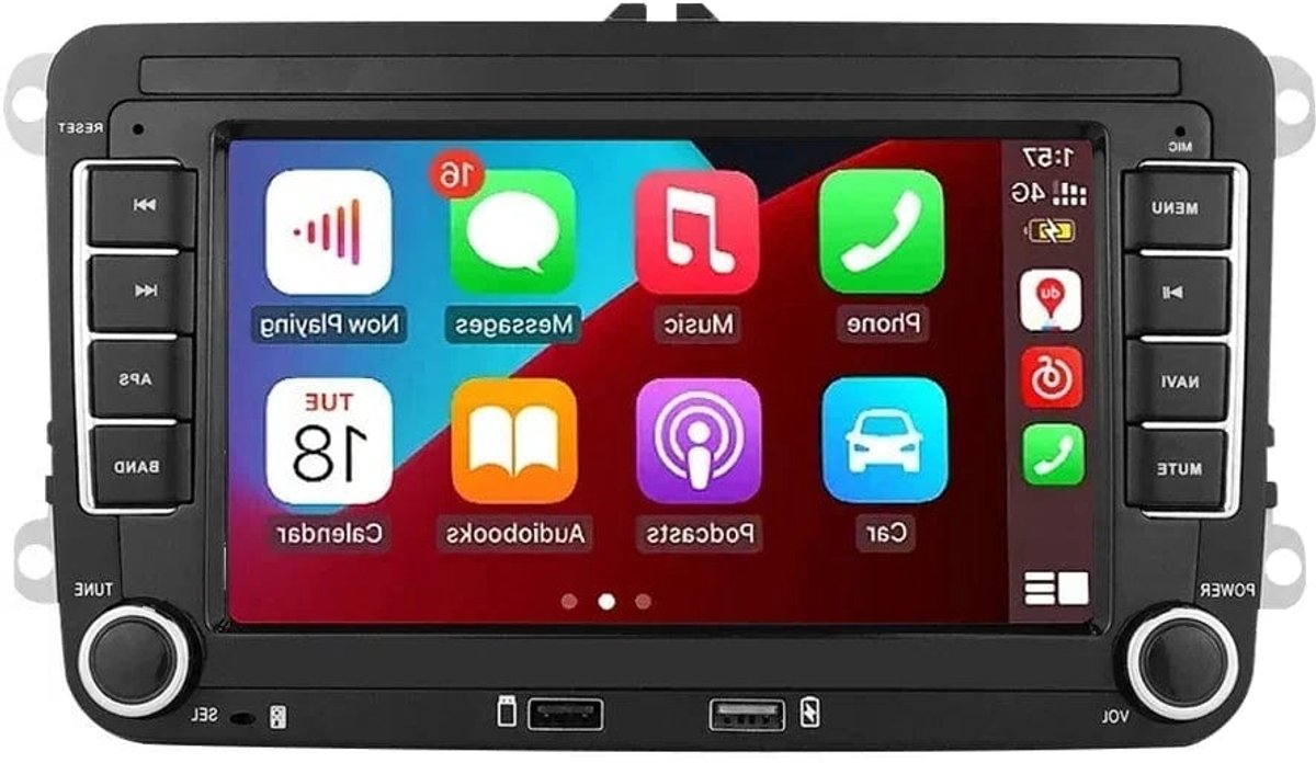 Auto Multimedia Speler - Voor Volkswagen GOLF - 2 Din - 7Inch - MP5 met camera2 - Carplay Scherm - 1GB16GB met Achteruitrijcamera - Navigatiesysteem Auto - Multimedia Autoradio - Android 12