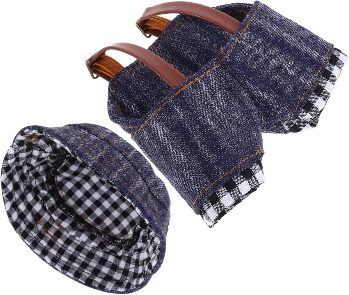 Poppenkleding Set - Speelgoed Accessoires - DIY Knutselen - Denim Stijl - 8.5x8.5cm - Multi