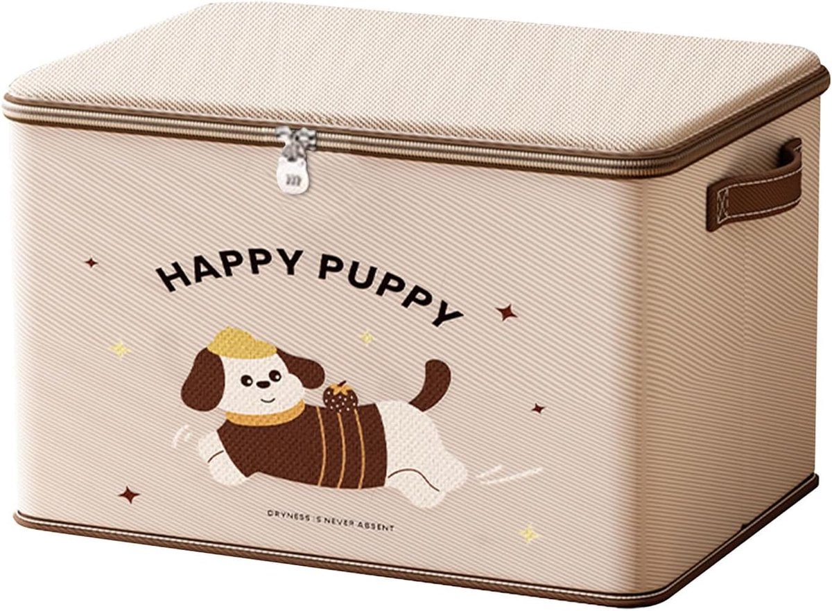 Opbergbox - Organizer Box - Veilige Opslag - Stapelbaar & Afsluitbaar - 38x26x26cm - Beige
