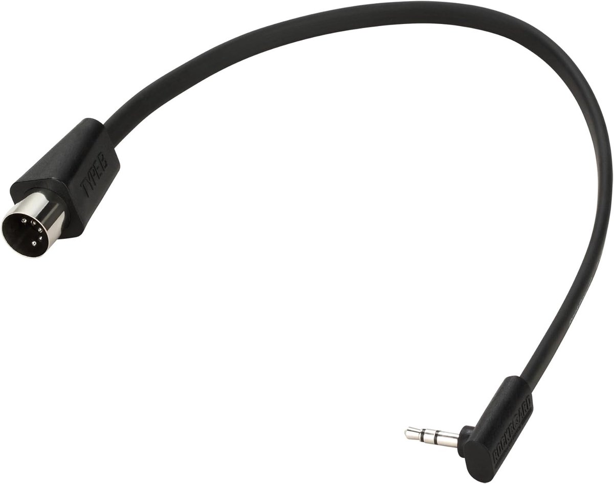 Midi Kabel - Verbindingssnoer - Muziekapparatuur - Platte Vorm - 30 cm - Zwart