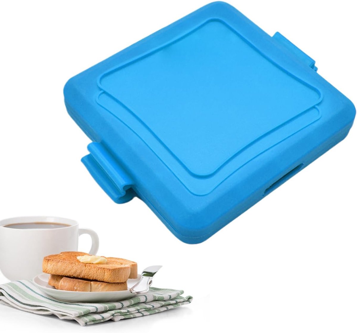 Sandwichmaker - Panini Pers - Ontbijt Thuis - Draagbaar Elektrisch - 16x14x3 cm - Blauw